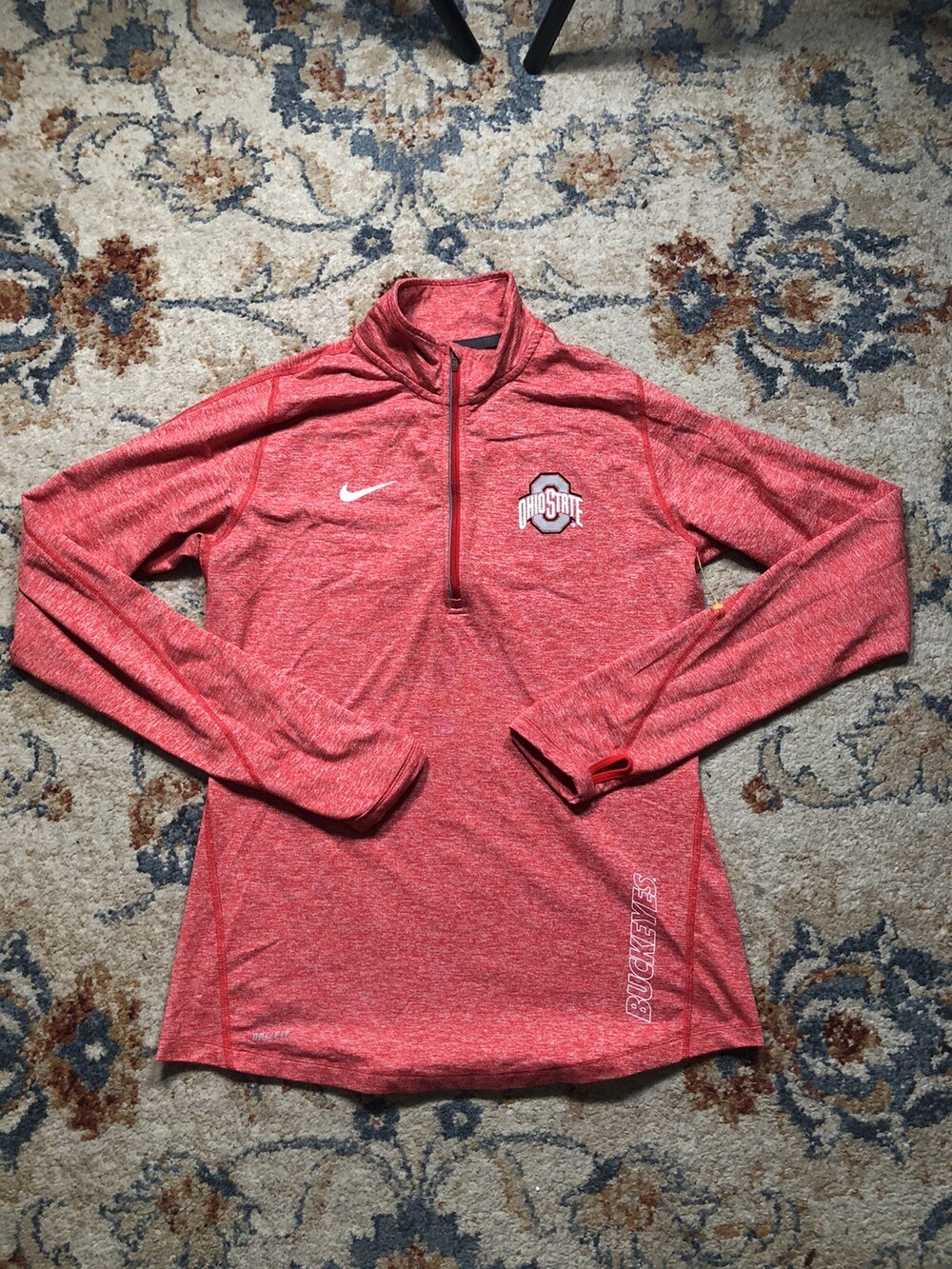 Ohio State Buckeyes Nike Dri-Fit 1/4 Zip Long Sleeve Pullover Red Women’s M